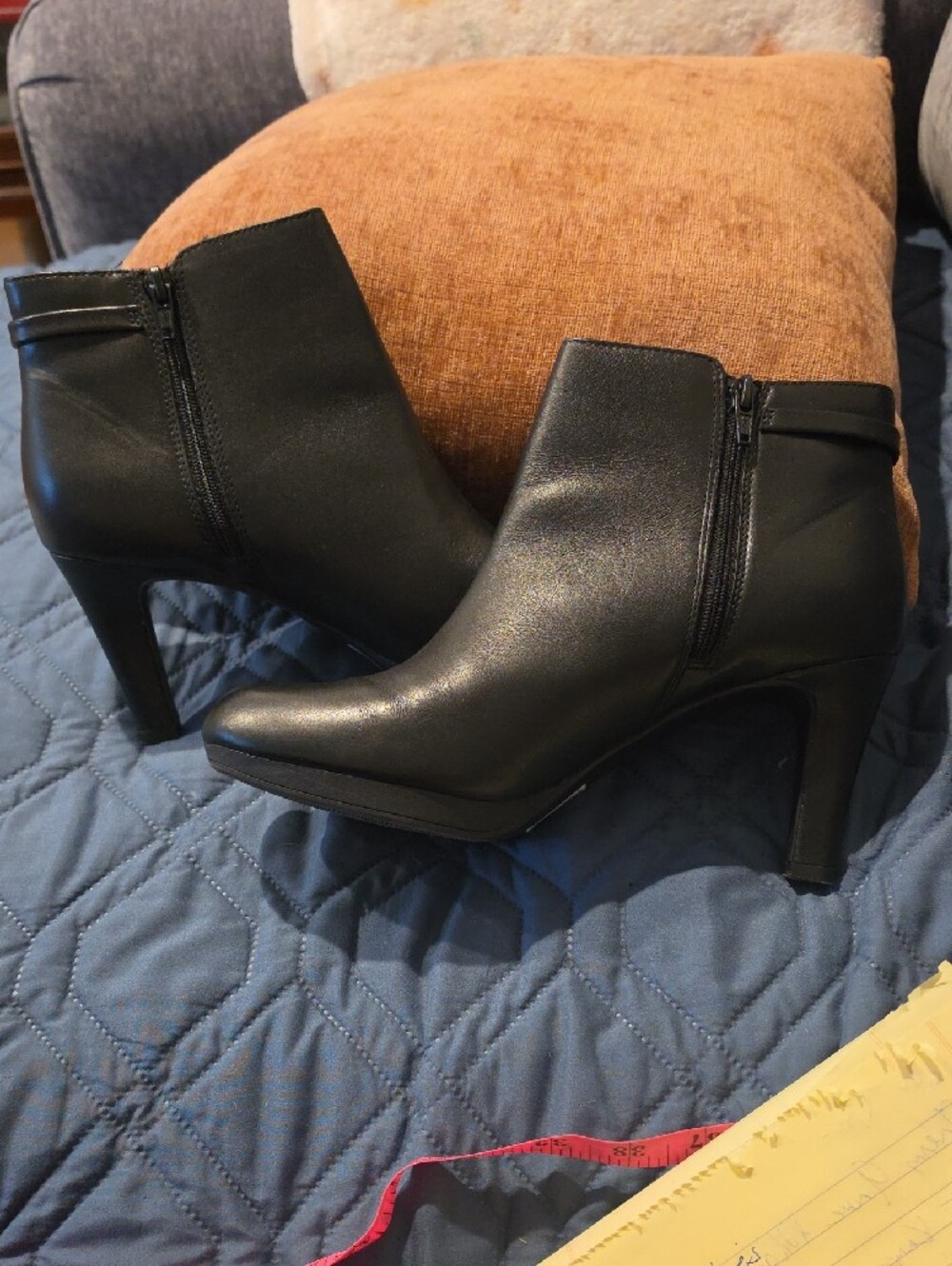 Clarks Leather Black Ankle Boot - Worn Once